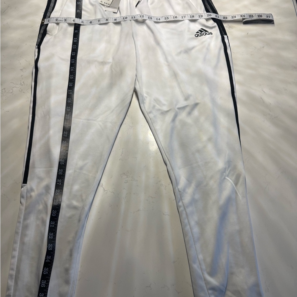 adidas White Joggers with Black Stripes
